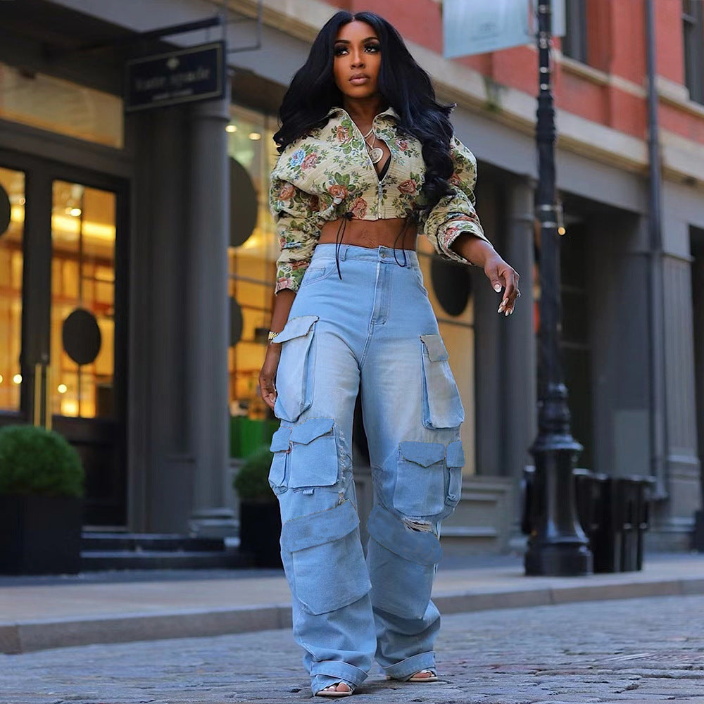 Yarn-dyed Jacquard Long-sleeved Jacket